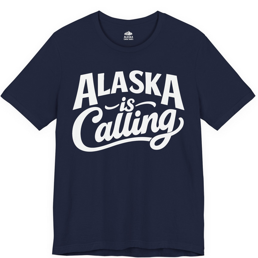 Alaska Is Calling Shirt Premium T-Shirt – Navy – Alaska Cruise Shirts