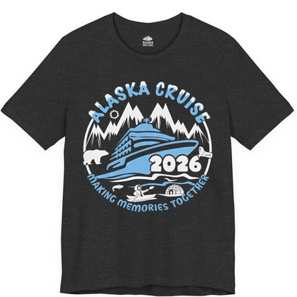 Alaska Cruise 2026 Adventure Shirt Premium T-Shirt – Dark Grey Heather – Alaska Cruise Shirts
