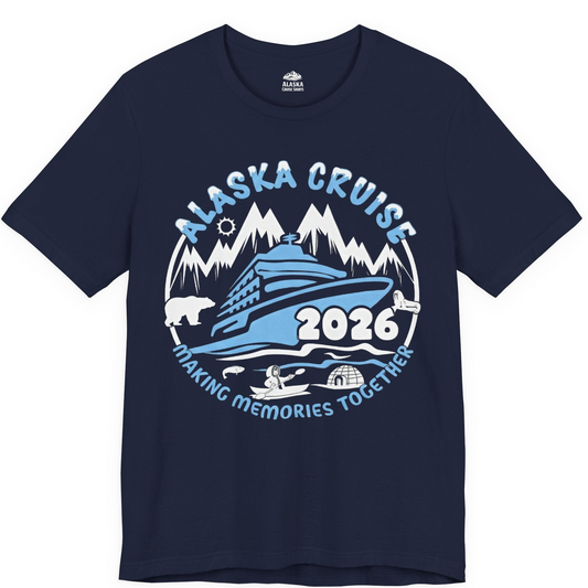 Alaska Cruise 2026 Adventure Shirt Premium T-Shirt – Navy – Alaska Cruise Shirts