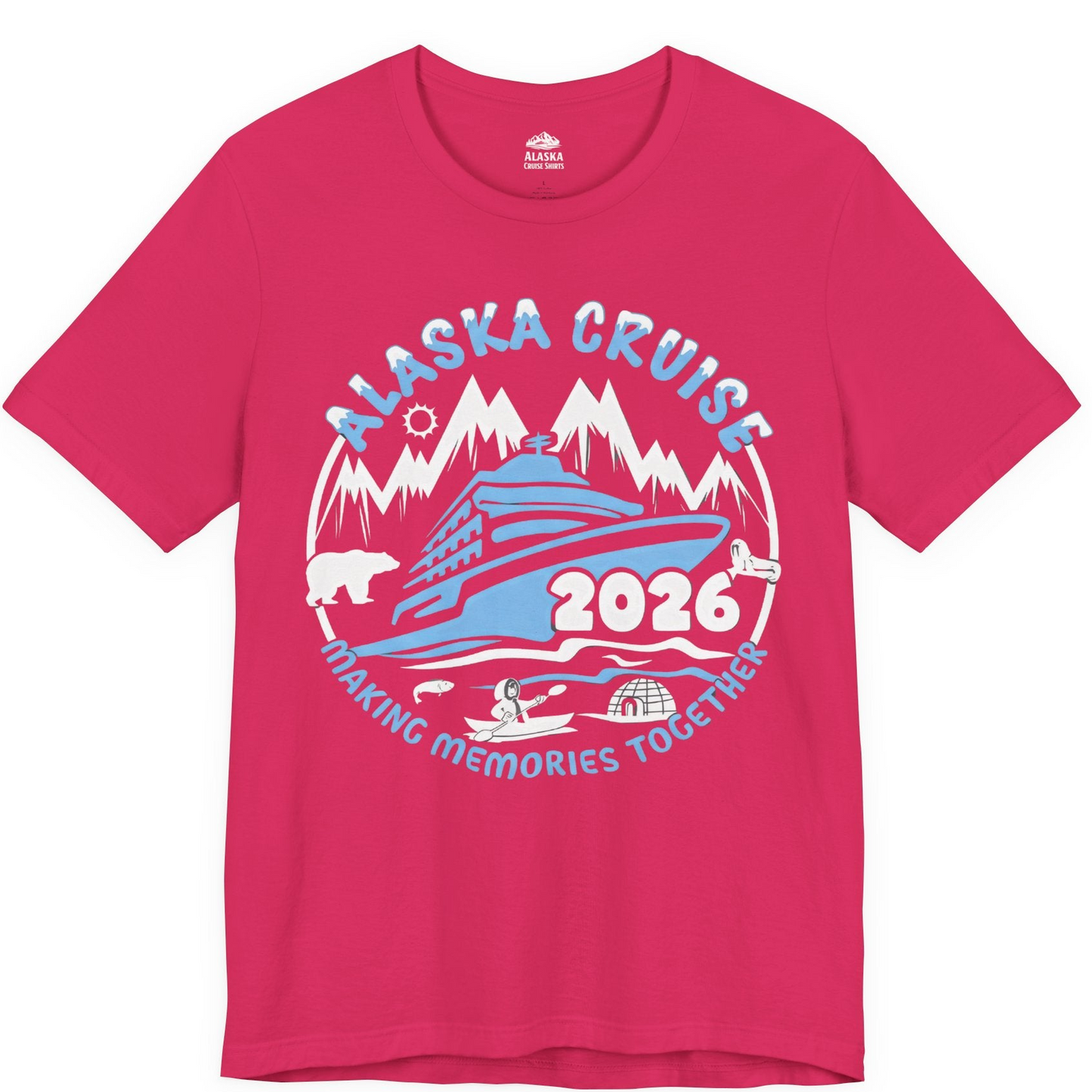 Alaska Cruise 2026 Adventure Shirt Premium T-Shirt – Fuchsia – Alaska Cruise Shirts