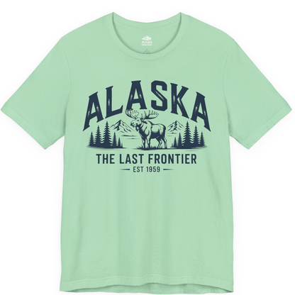 Alaska The Last Frontier Moose Mountain Wilderness Graphic Shirt — Premium Tee Premium T-Shirt – Mint – Alaska Cruise Shirts