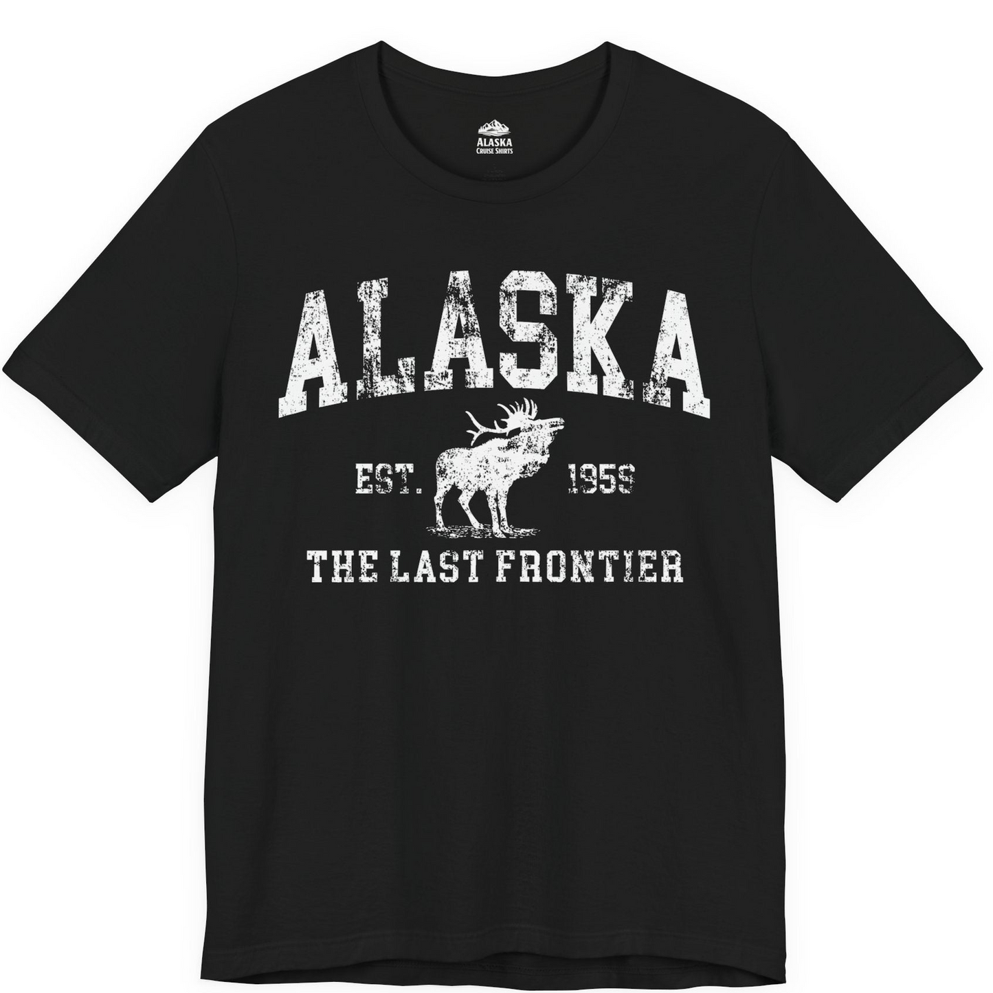 Vintage Alaska Moose Shirt Premium T-Shirt – Black – Alaska Cruise Shirts
