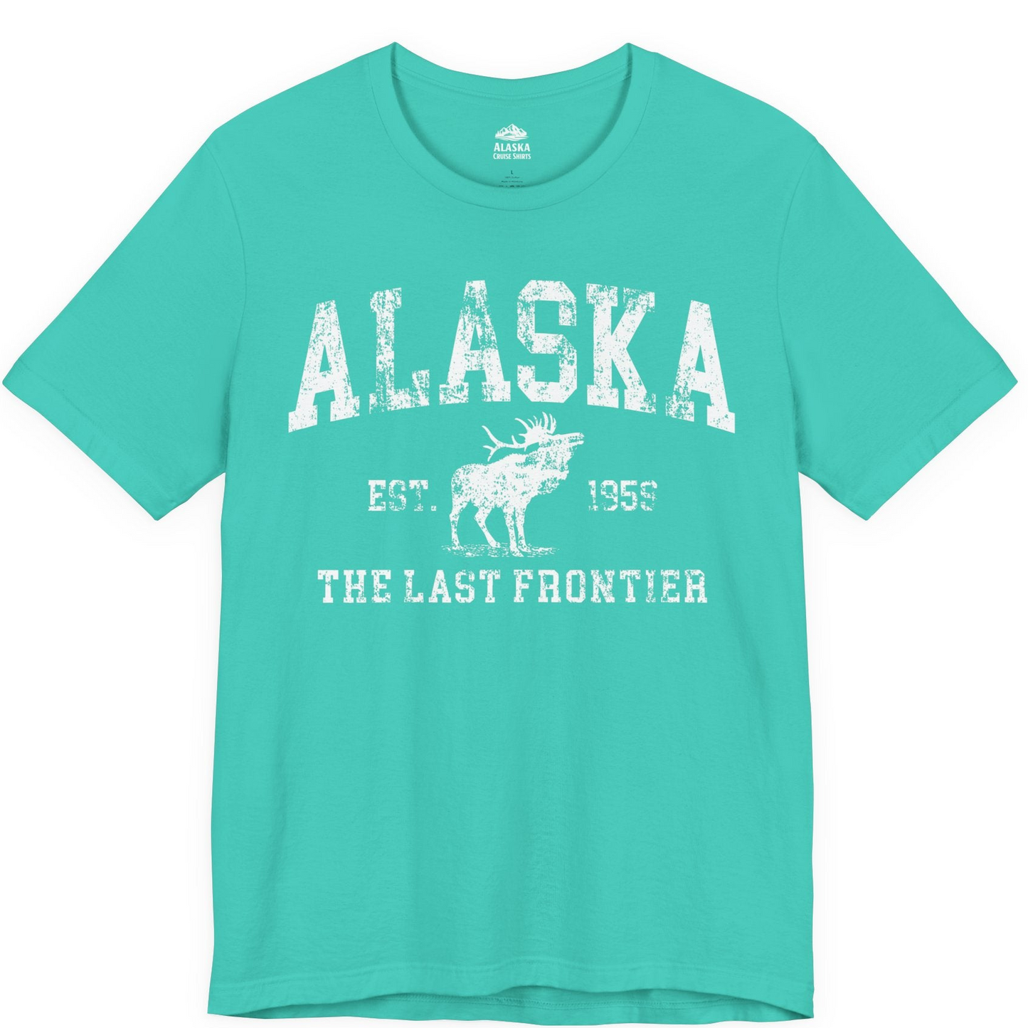 Vintage Alaska Moose Shirt Premium T-Shirt – Teal – Alaska Cruise Shirts