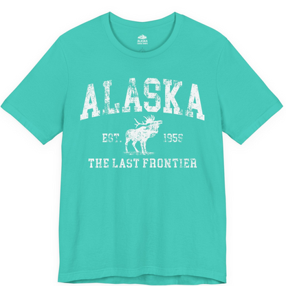 Vintage Alaska Moose Shirt Premium T-Shirt – Teal – Alaska Cruise Shirts
