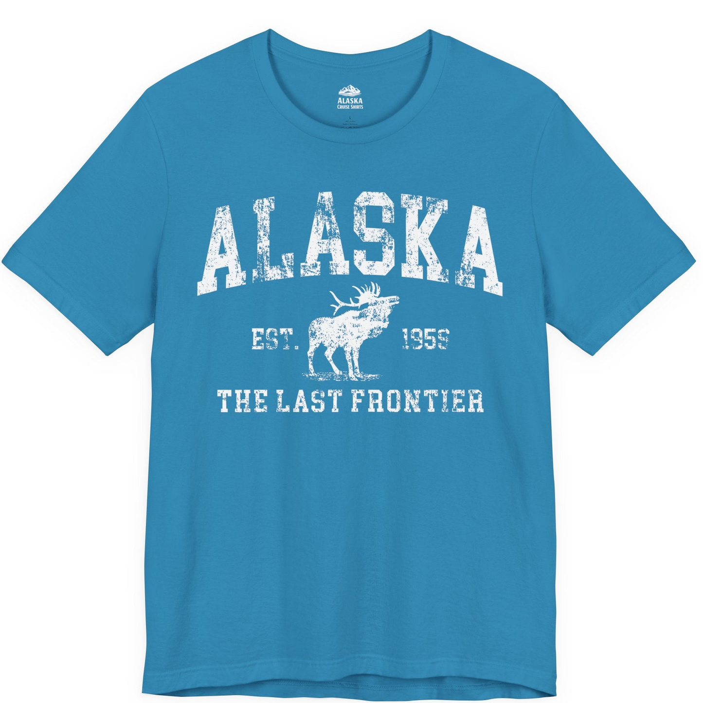 Vintage Alaska Moose Shirt Premium T-Shirt – Aqua – Alaska Cruise Shirts