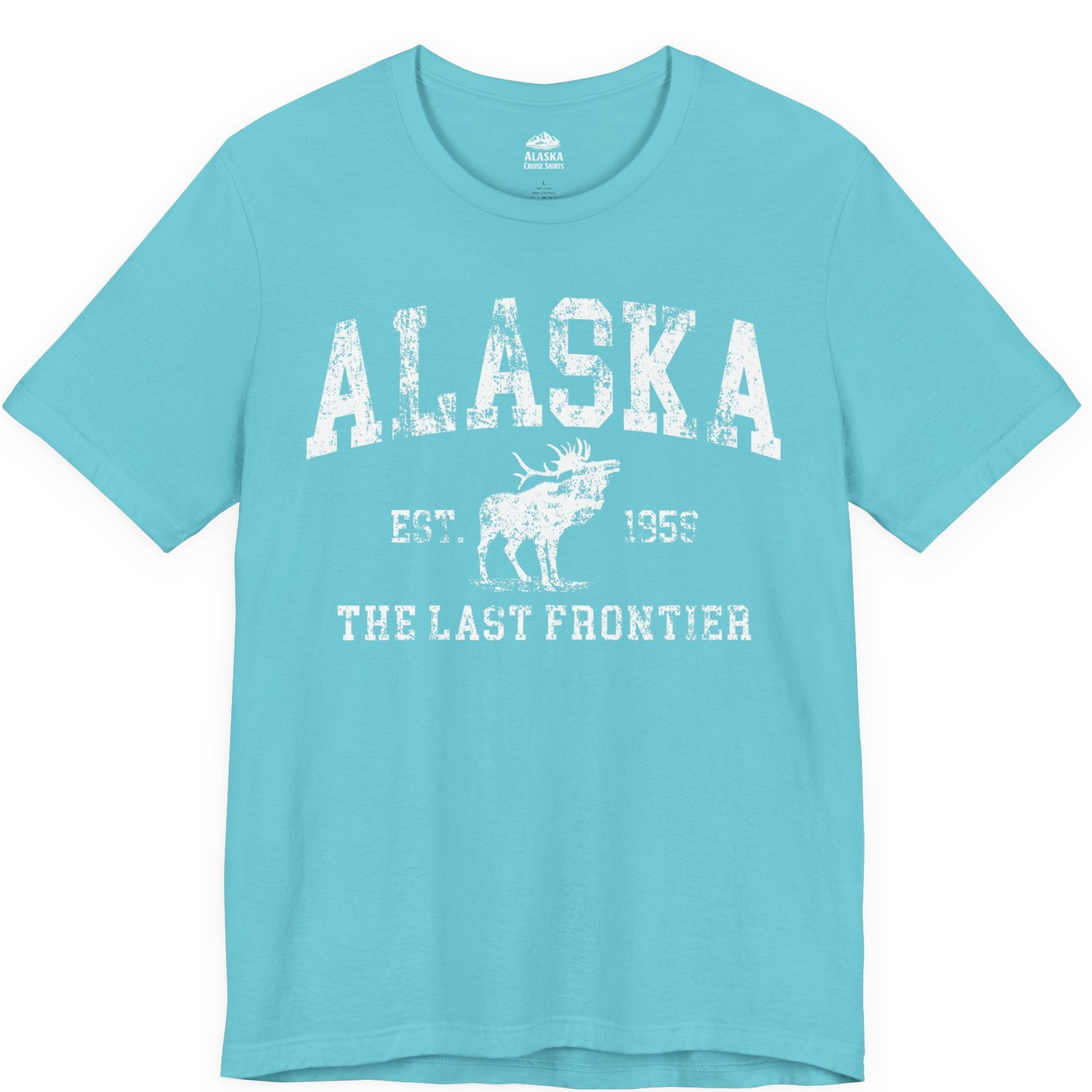 Vintage Alaska Moose Shirt Premium T-Shirt – Turquoise – Alaska Cruise Shirts