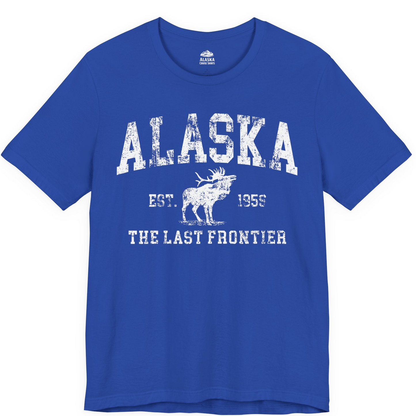 Vintage Alaska Moose Shirt Premium T-Shirt – True Royal – Alaska Cruise Shirts