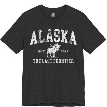 Vintage Alaska Moose Shirt Premium T-Shirt – Dark Grey Heather – Alaska Cruise Shirts
