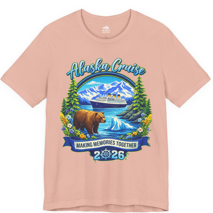 Alaska Cruise 2026 Family Shirt Premium T-Shirt – Peach – Alaska Cruise Shirts