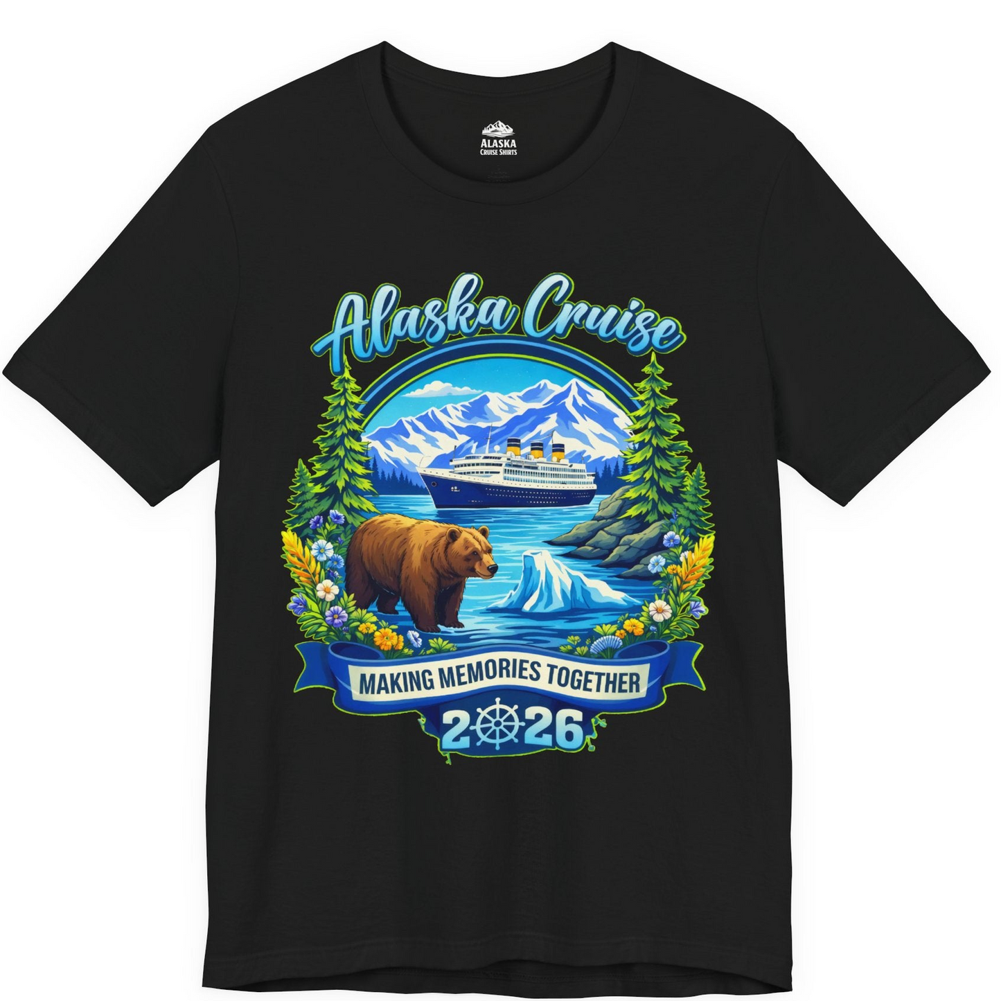 Alaska Cruise 2026 Family Shirt Premium T-Shirt – Black – Alaska Cruise Shirts