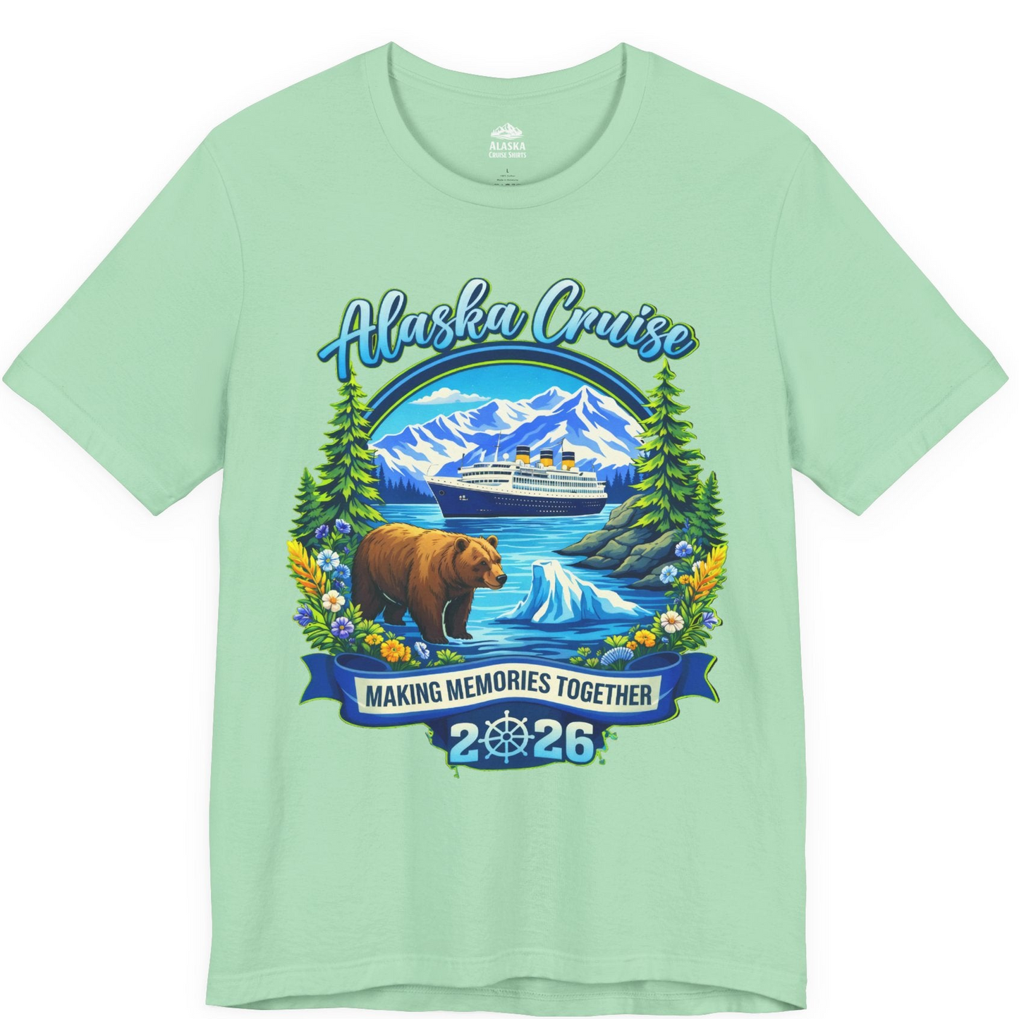 Alaska Cruise 2026 Family Shirt Premium T-Shirt – Mint – Alaska Cruise Shirts