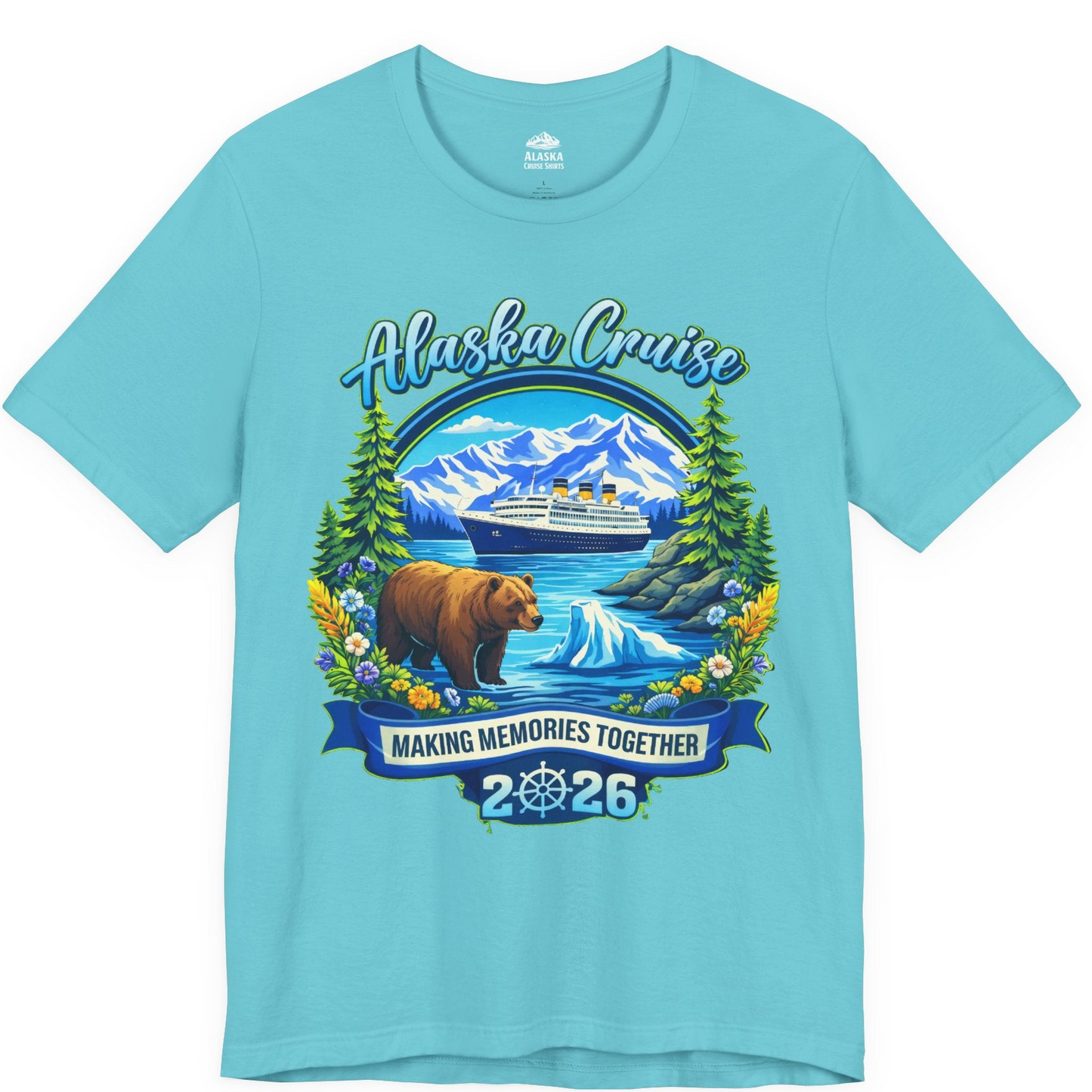 Alaska Cruise 2026 Family Shirt Premium T-Shirt – Turquoise – Alaska Cruise Shirts