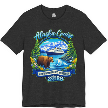 Alaska Cruise 2026 Family Shirt Premium T-Shirt – Dark Grey Heather – Alaska Cruise Shirts