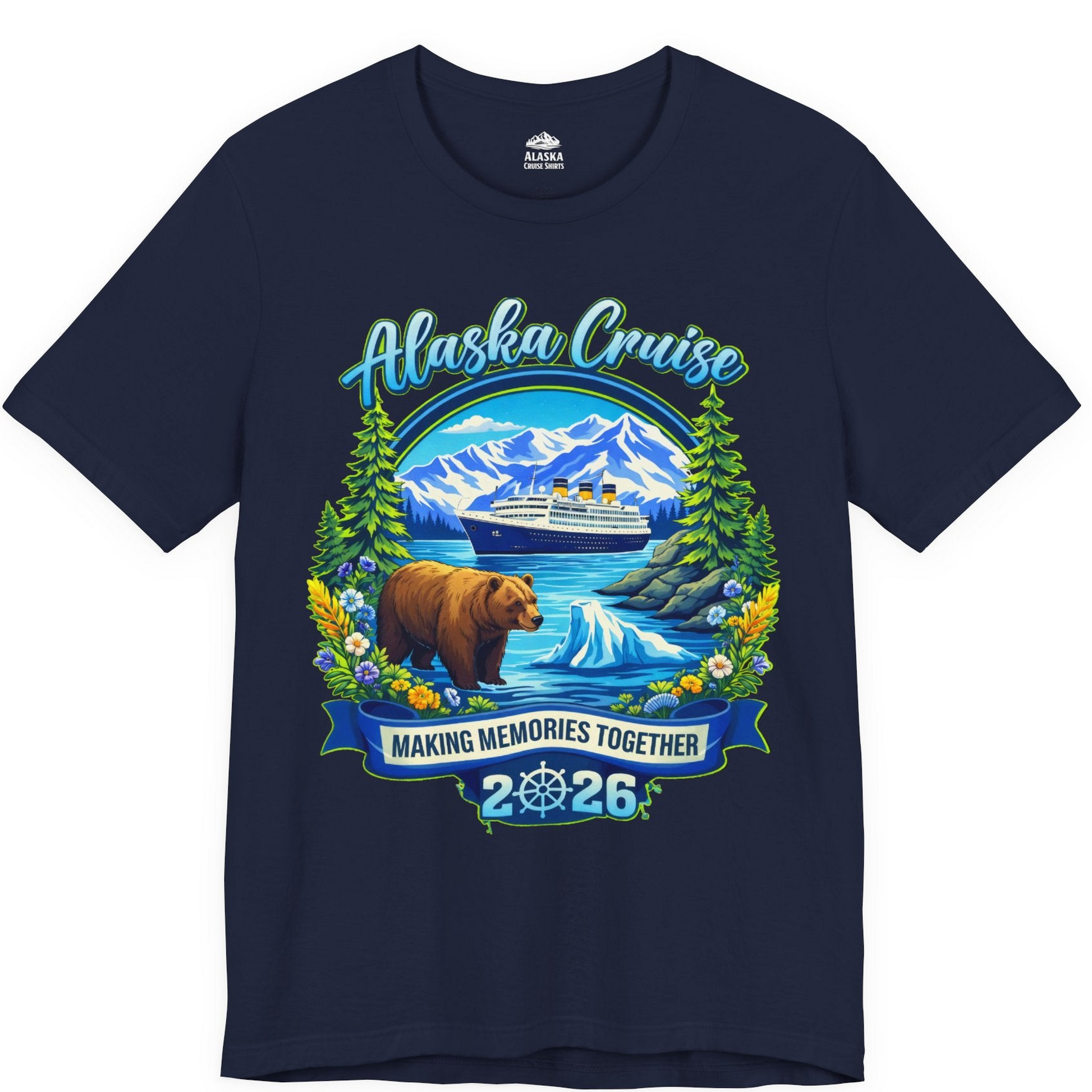 Alaska Cruise 2026 Family Shirt Premium T-Shirt – Navy – Alaska Cruise Shirts