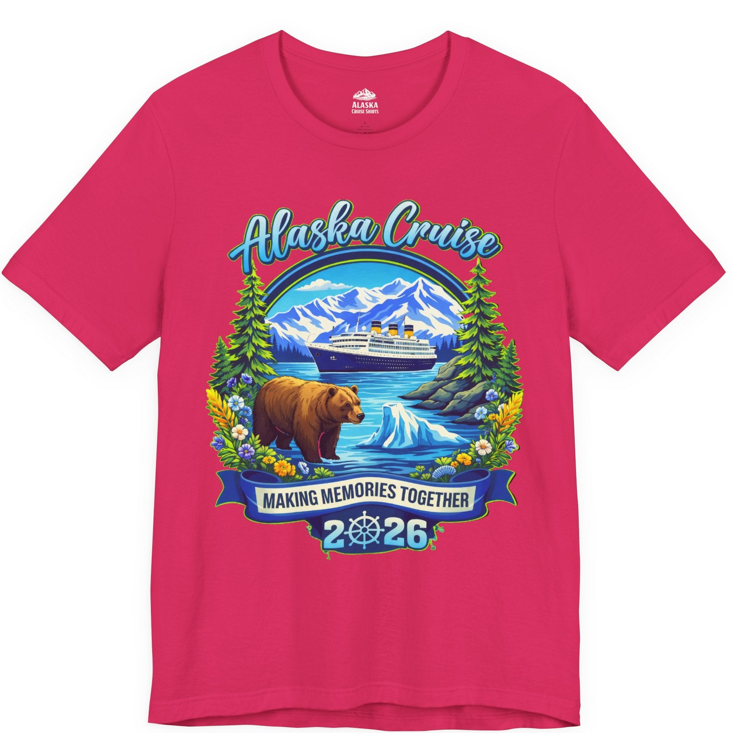 Alaska Cruise 2026 Family Shirt Premium T-Shirt – Fuchsia – Alaska Cruise Shirts