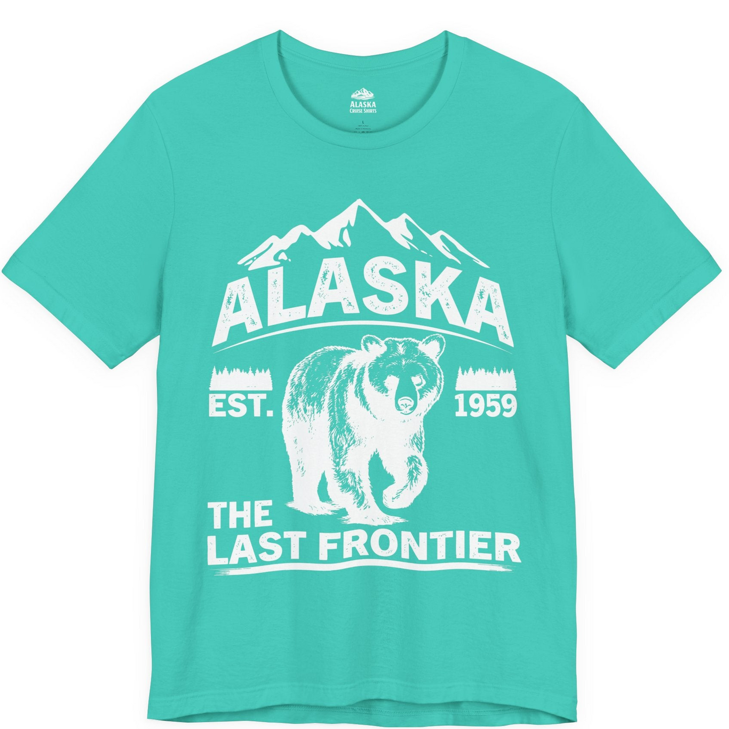 Alaska Bear Shirt Premium T-Shirt – Teal – Alaska Cruise Shirts