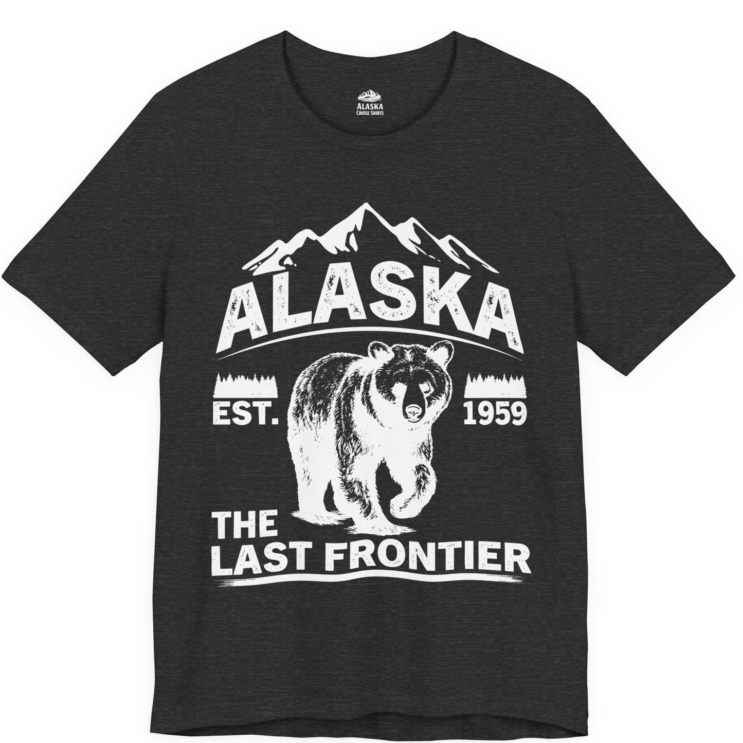 Alaska Bear Shirt Premium T-Shirt – Dark Grey Heather – Alaska Cruise Shirts