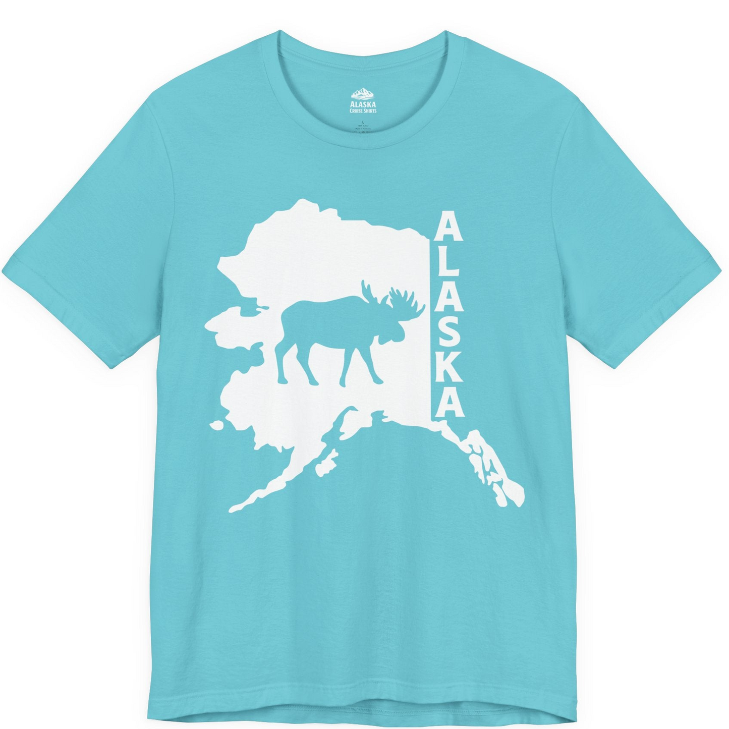 Alaska Moose Silhouette Shirt Premium T-Shirt – Turquoise – Alaska Cruise Shirts
