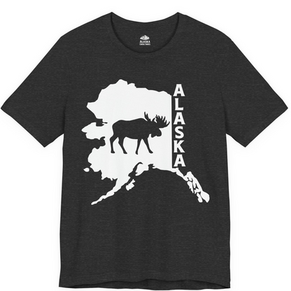 Alaska Moose Silhouette Shirt Premium T-Shirt – Dark Grey Heather – Alaska Cruise Shirts