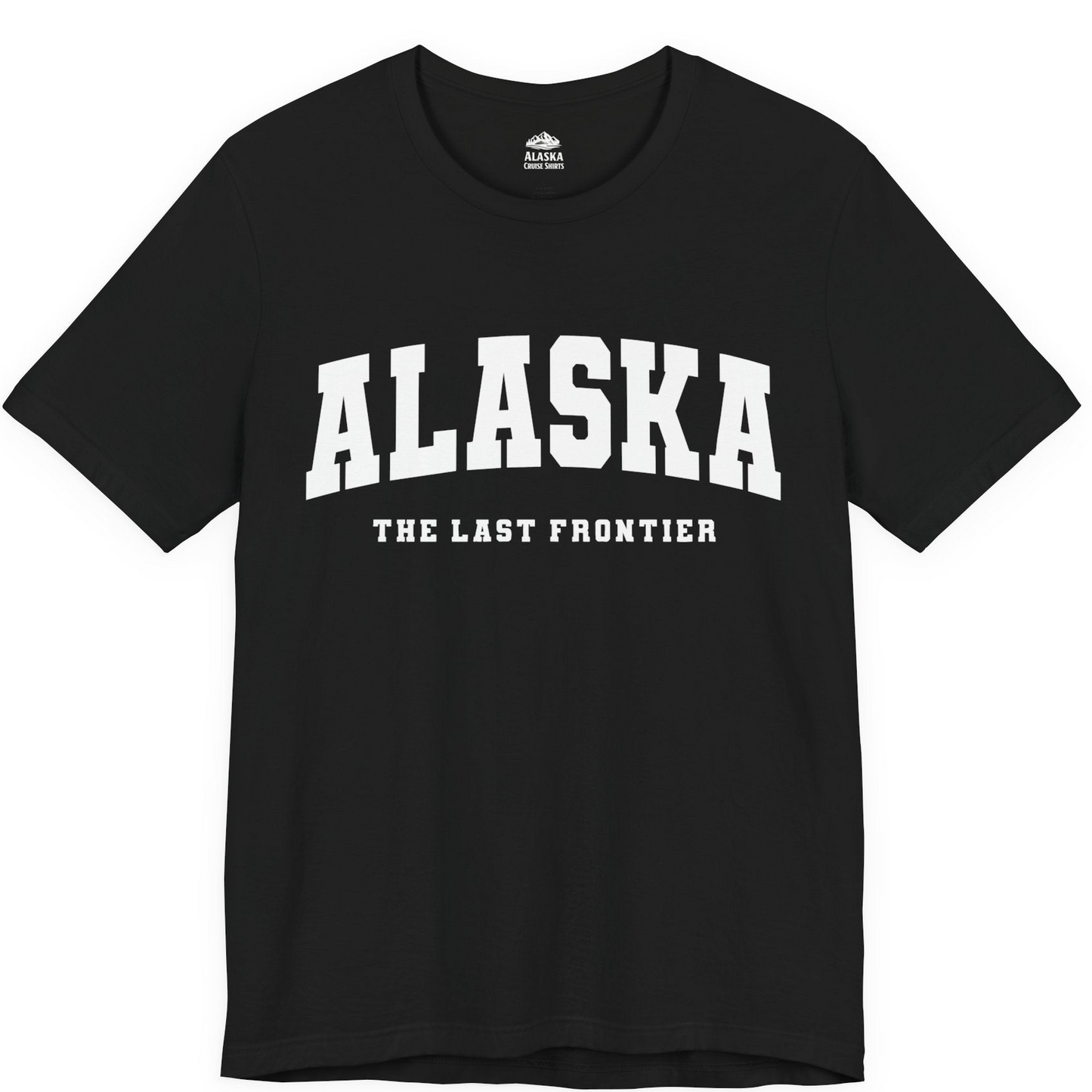 Alaska The Last Frontier Bold Collegiate Vintage State Pride Shirt — Premium Tee Premium T-Shirt – Black – Alaska Cruise Shirts