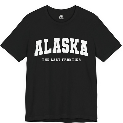 Alaska The Last Frontier Bold Collegiate Vintage State Pride Shirt — Premium Tee Premium T-Shirt – Black – Alaska Cruise Shirts