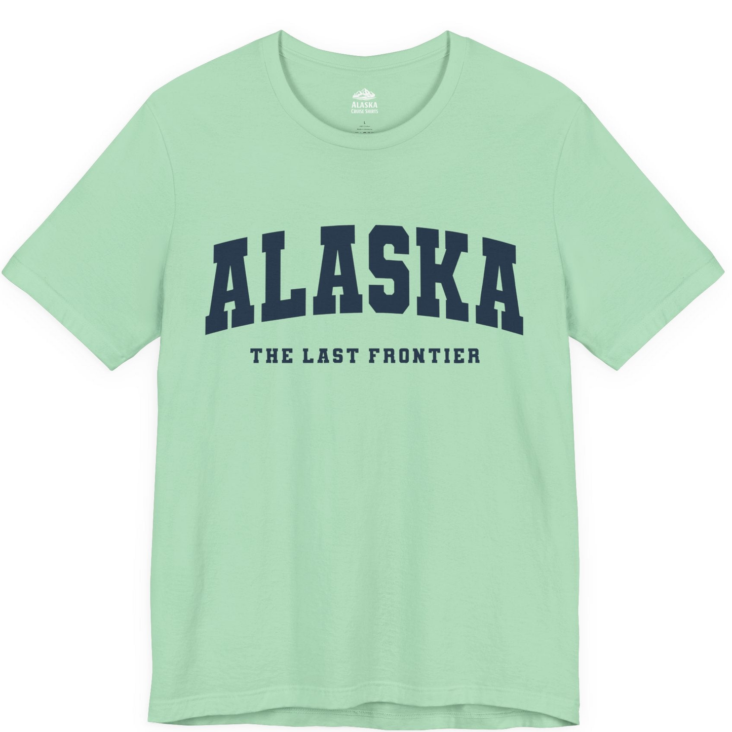 Alaska The Last Frontier Bold Collegiate Vintage State Pride Shirt — Premium Tee Premium T-Shirt – Mint – Alaska Cruise Shirts
