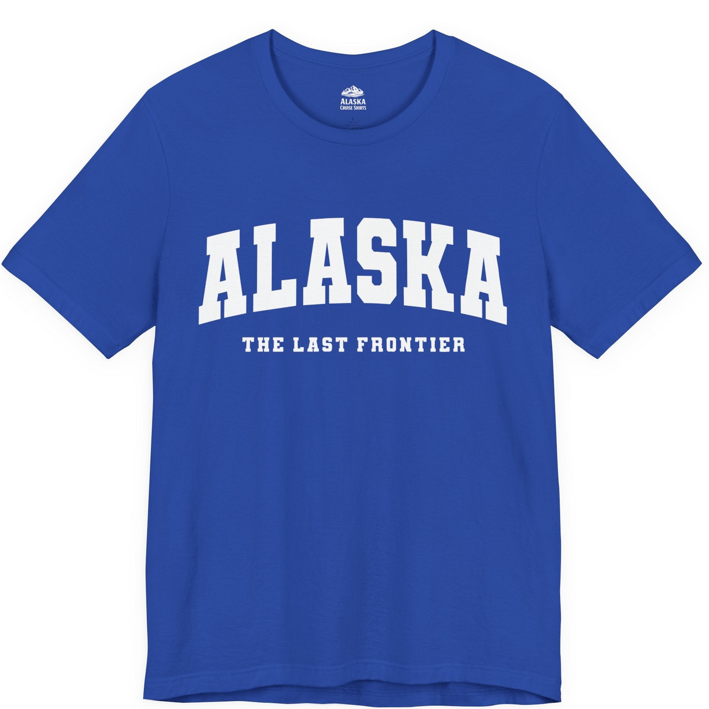 Alaska The Last Frontier Bold Collegiate Vintage State Pride Shirt — Premium Tee Premium T-Shirt – True Royal – Alaska Cruise Shirts