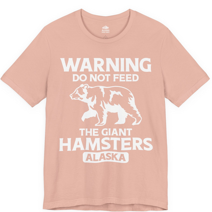 Warning Do Not Feed The Giant Hamsters Alaska Funny Bear Shirt — Premium Tee Premium T-Shirt – Peach – Alaska Cruise Shirts