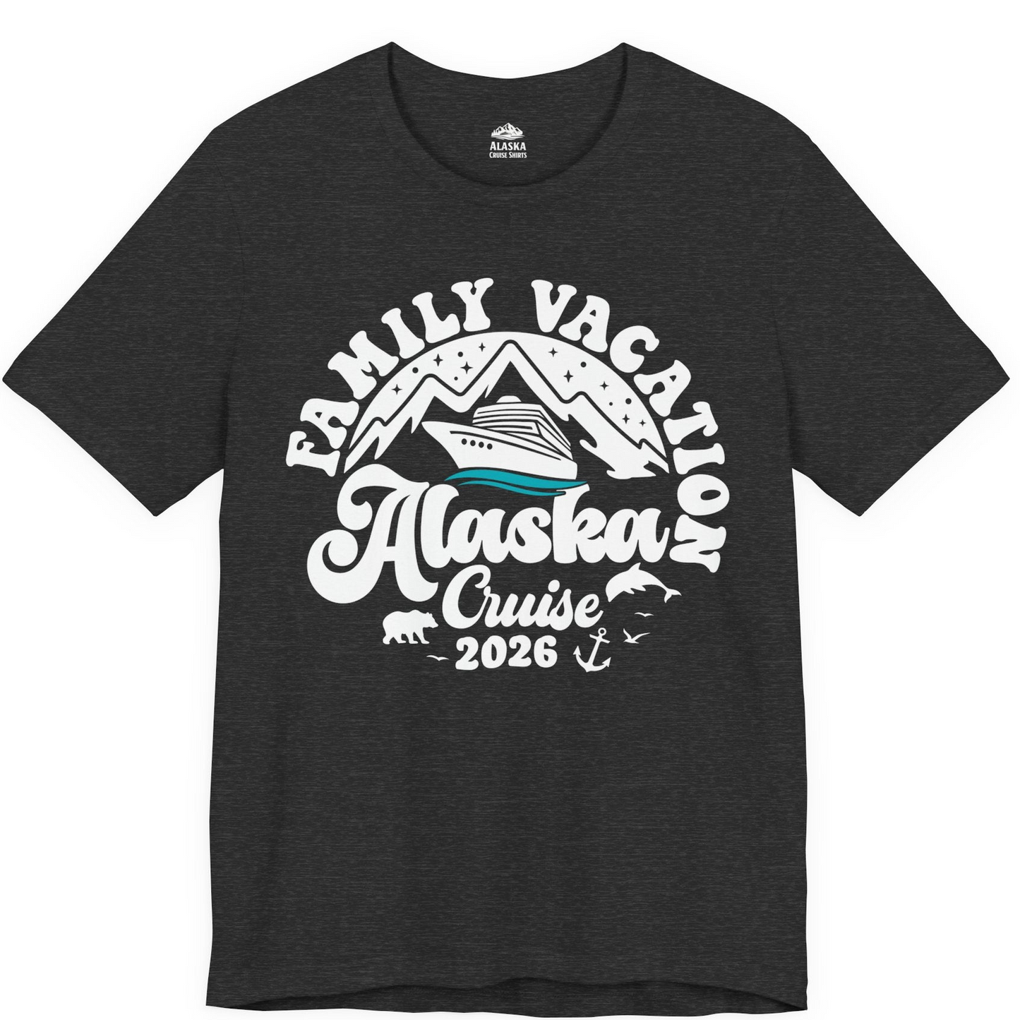 Alaska Family Cruise Shirt Premium T-Shirt – Dark Grey Heather – Alaska Cruise Shirts