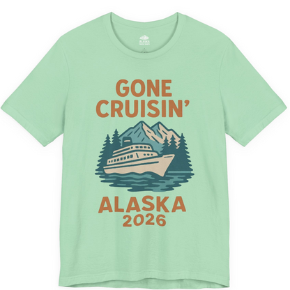 Gone Cruisin Alaska 2026 Retro Cruise Ship Nature Scenery Shirt — Premium Tee Premium T-Shirt – Mint – Alaska Cruise Shirts