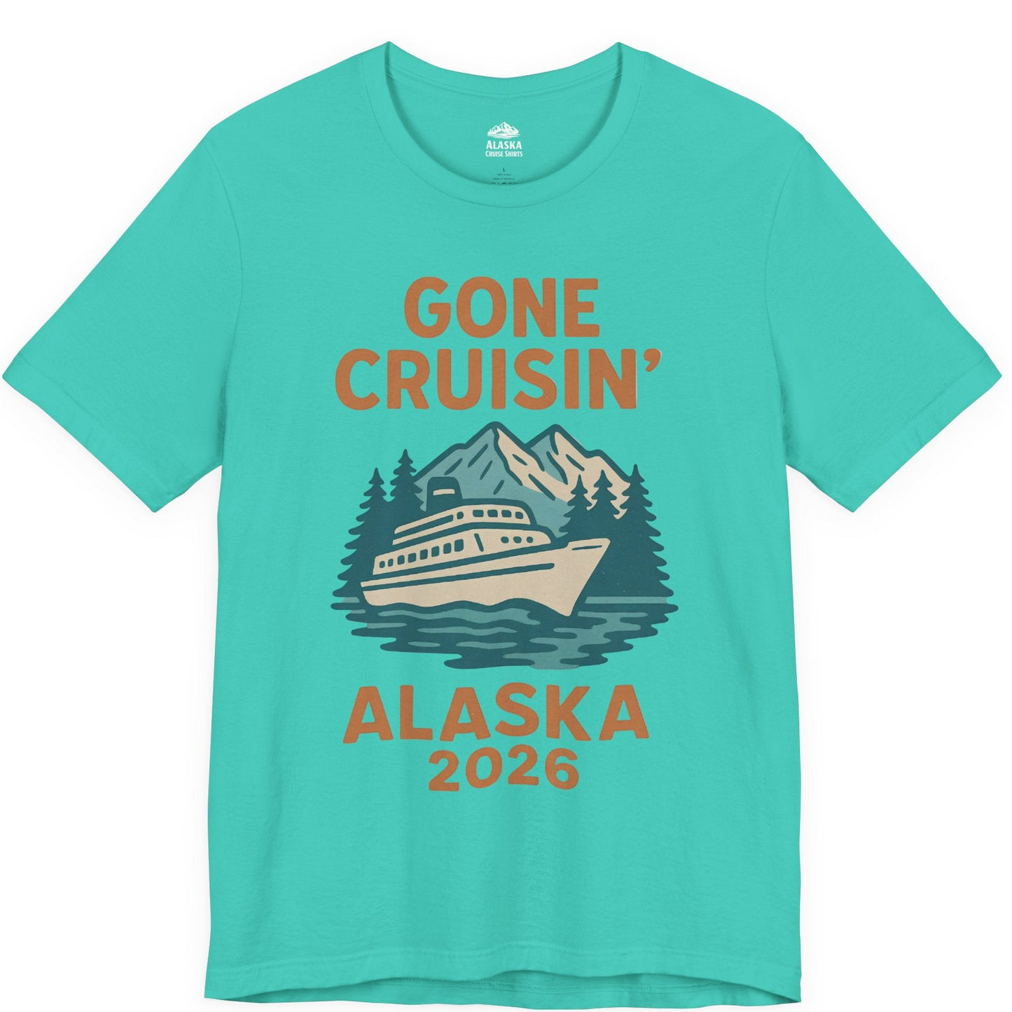 Gone Cruisin Alaska 2026 Retro Cruise Ship Nature Scenery Shirt — Premium Tee Premium T-Shirt – Teal – Alaska Cruise Shirts