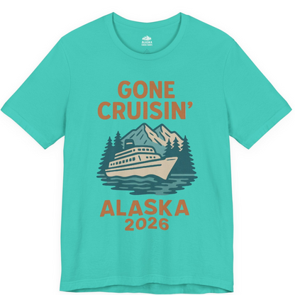 Gone Cruisin Alaska 2026 Retro Cruise Ship Nature Scenery Shirt — Premium Tee Premium T-Shirt – Teal – Alaska Cruise Shirts