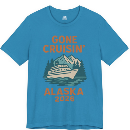 Gone Cruisin Alaska 2026 Retro Cruise Ship Nature Scenery Shirt — Premium Tee Premium T-Shirt – Aqua – Alaska Cruise Shirts