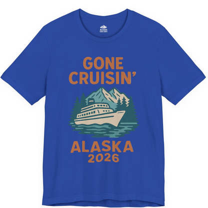 Gone Cruisin Alaska 2026 Retro Cruise Ship Nature Scenery Shirt — Premium Tee Premium T-Shirt – True Royal – Alaska Cruise Shirts