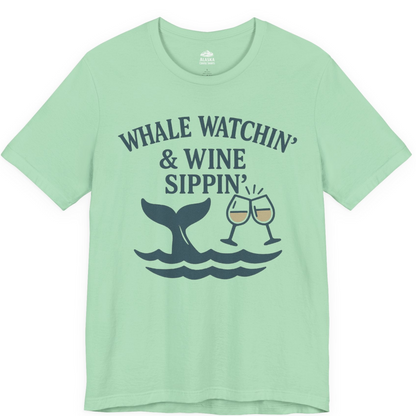 Whale Watching and Wine Sippin Shirt Premium T-Shirt – Mint – Alaska Cruise Shirts