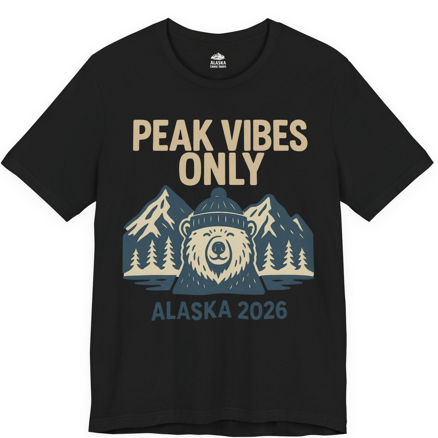 Alaska 2026 Mountain Adventure Bear Premium T-Shirt – Black – Alaska Cruise Shirts