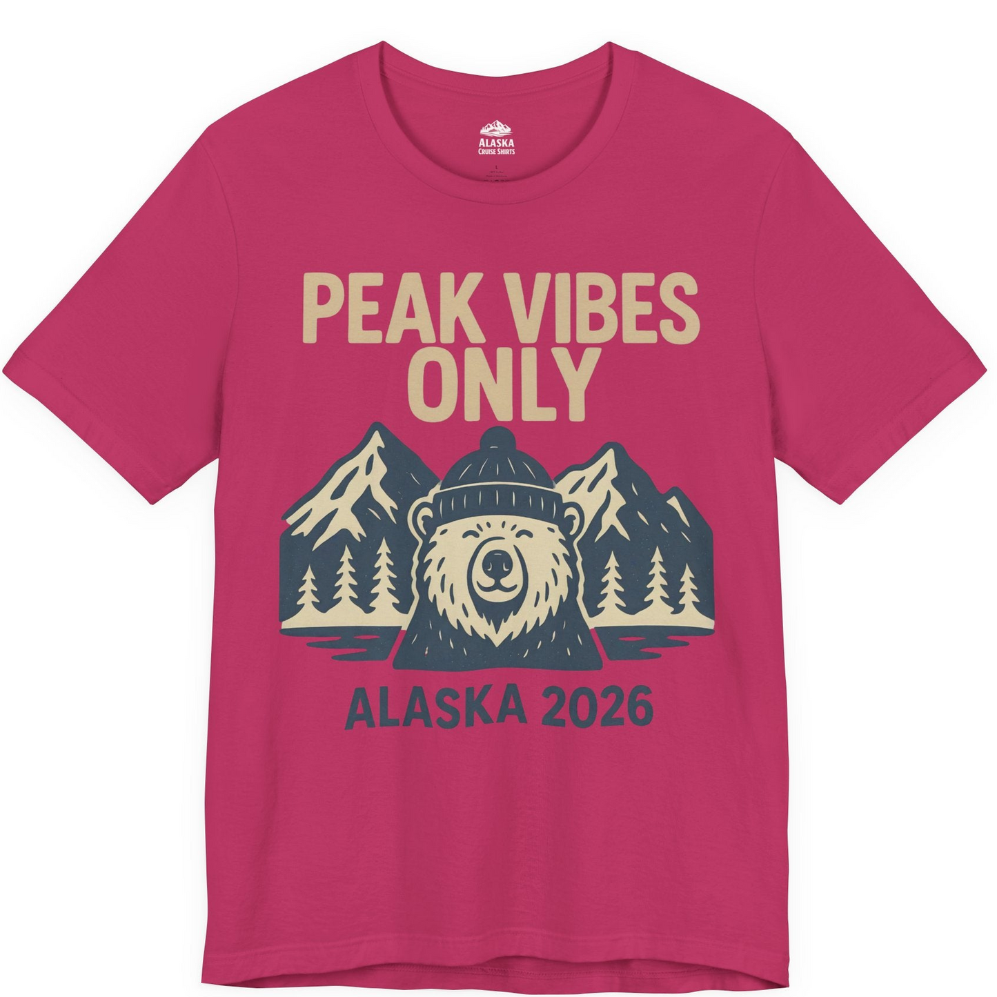 Alaska 2026 Mountain Adventure Bear Premium T-Shirt – Berry – Alaska Cruise Shirts