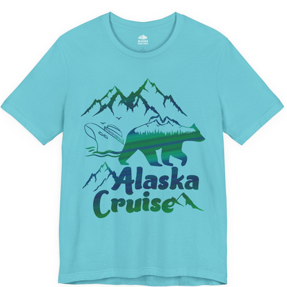 Alaska Cruise Bear Mountains Silhouette Shirt Premium T-Shirt – Turquoise – Alaska Cruise Shirts