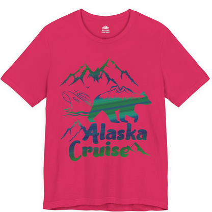 Alaska Cruise Bear Mountains Silhouette Shirt Premium T-Shirt – Fuchsia – Alaska Cruise Shirts