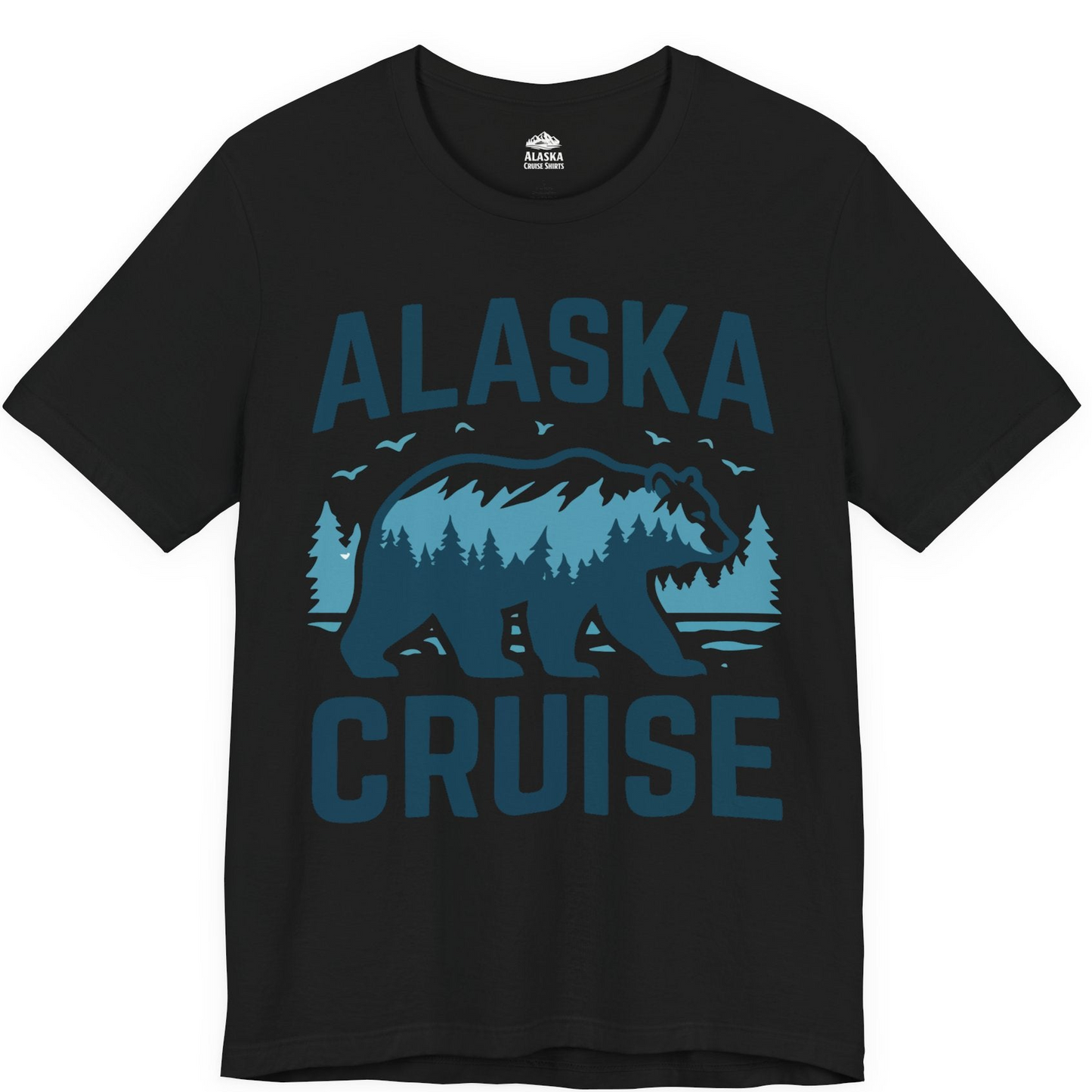 Alaska Cruise Shirt Bear Silhouette Forest Wildlife Nature Tee — Premium Tee Premium T-Shirt – Black – Alaska Cruise Shirts