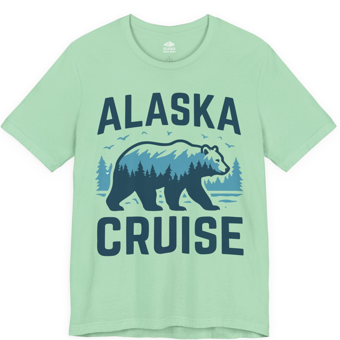 Alaska Cruise Shirt Bear Silhouette Forest Wildlife Nature Tee — Premium Tee Premium T-Shirt – Mint – Alaska Cruise Shirts