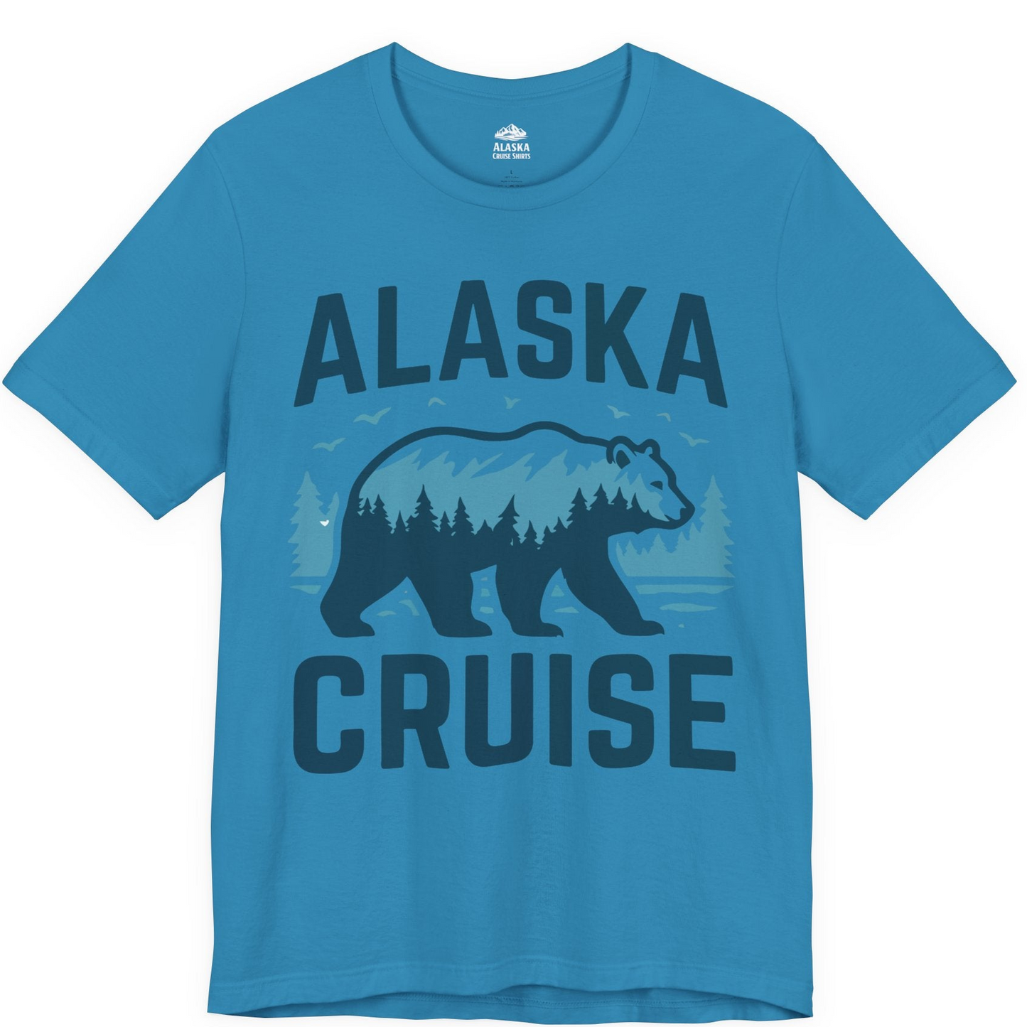 Alaska Cruise Shirt Bear Silhouette Forest Wildlife Nature Tee — Premium Tee Premium T-Shirt – Aqua – Alaska Cruise Shirts