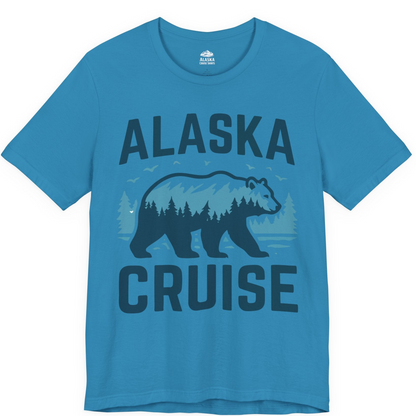 Alaska Cruise Shirt Bear Silhouette Forest Wildlife Nature Tee — Premium Tee Premium T-Shirt – Aqua – Alaska Cruise Shirts