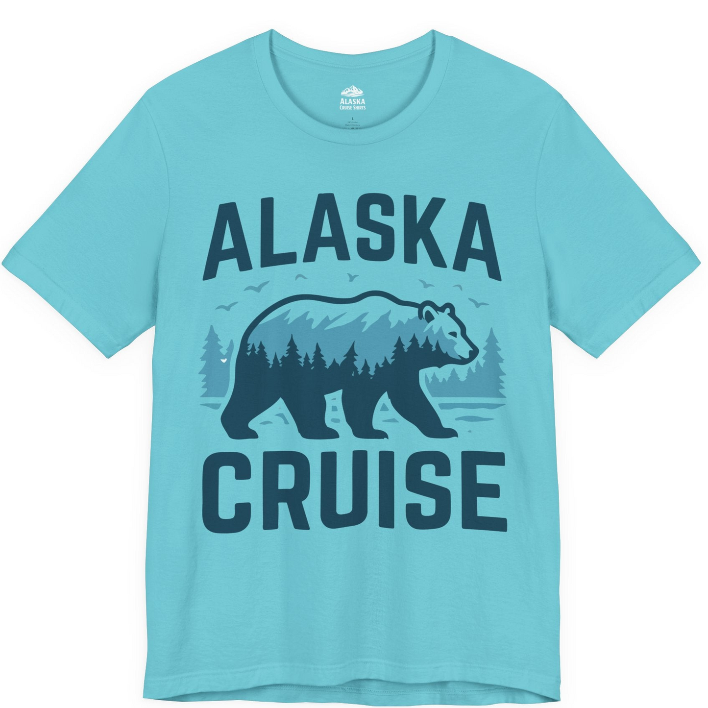 Alaska Cruise Shirt Bear Silhouette Forest Wildlife Nature Tee — Premium Tee Premium T-Shirt – Turquoise – Alaska Cruise Shirts