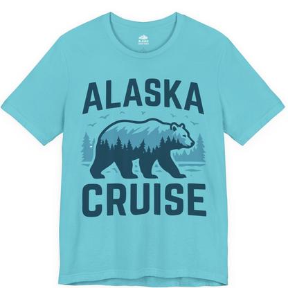Alaska Cruise Shirt Bear Silhouette Forest Wildlife Nature Tee — Premium Tee Premium T-Shirt – Turquoise – Alaska Cruise Shirts