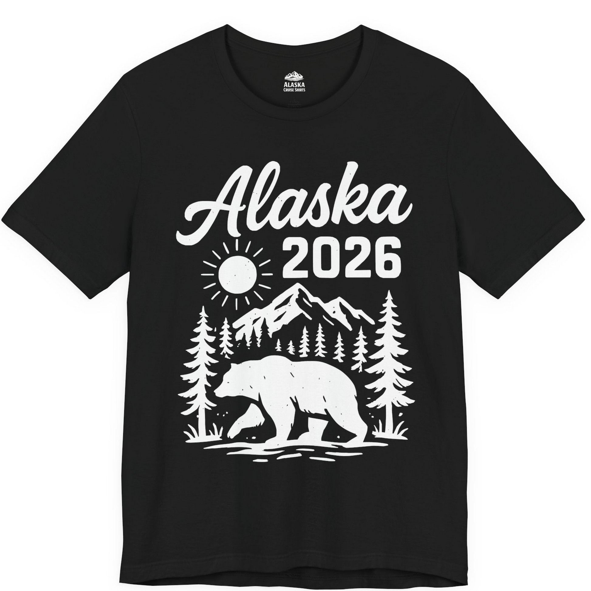 Alaska 2026 Bear and Mountains Nature Adventure Shirt — Premium Tee Premium T-Shirt – Black – Alaska Cruise Shirts