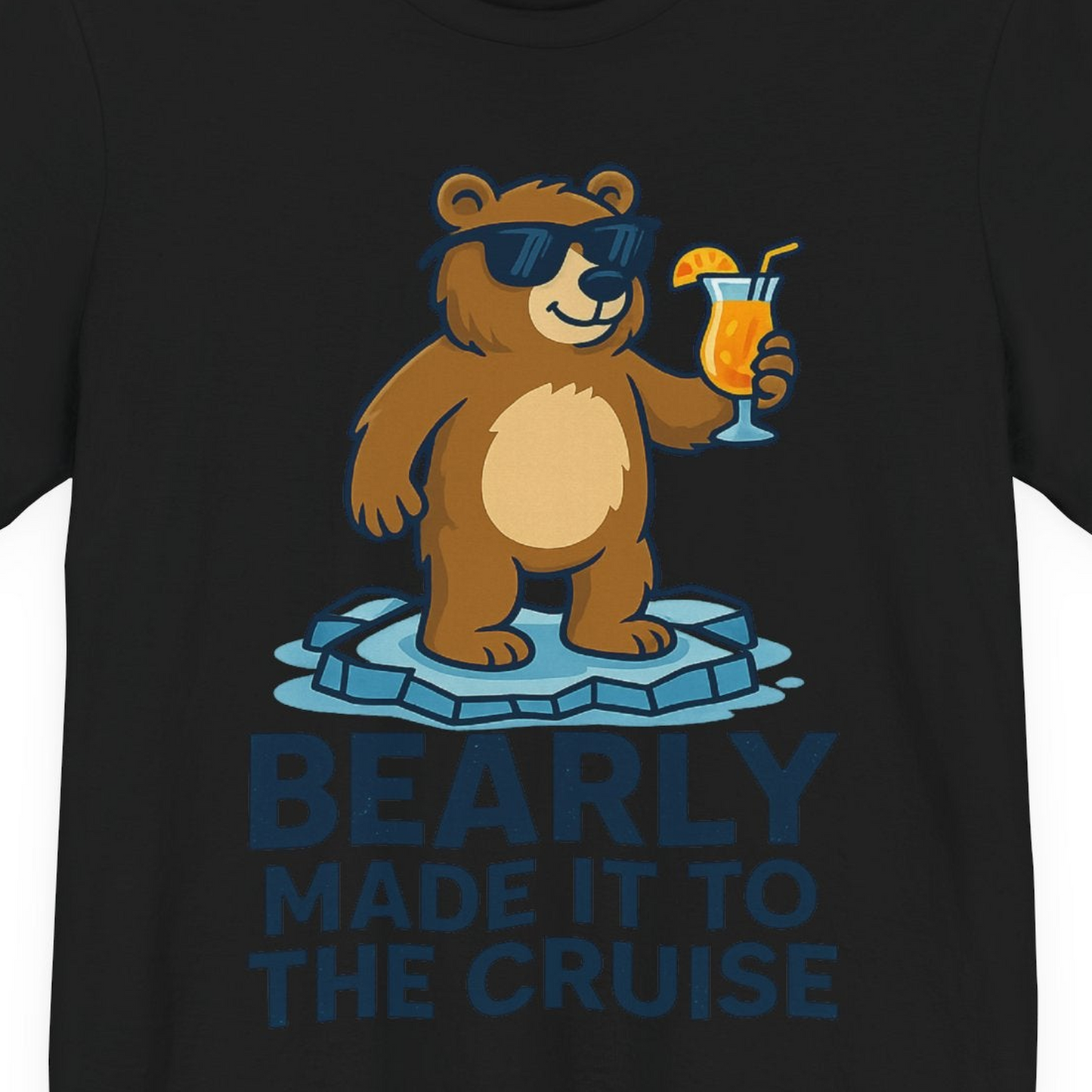 Bear Cruise Shirt Premium T-Shirt – Black – Alaska Cruise Shirts Close Up