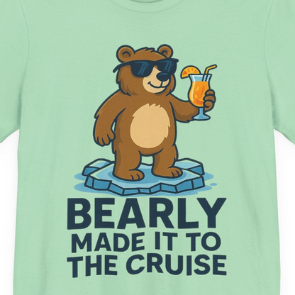 Bear Cruise Shirt Premium T-Shirt – Mint – Alaska Cruise Shirts Close Up