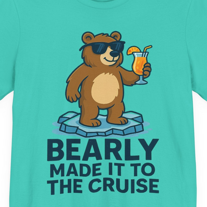 Bear Cruise Shirt Premium T-Shirt – Teal – Alaska Cruise Shirts Close Up