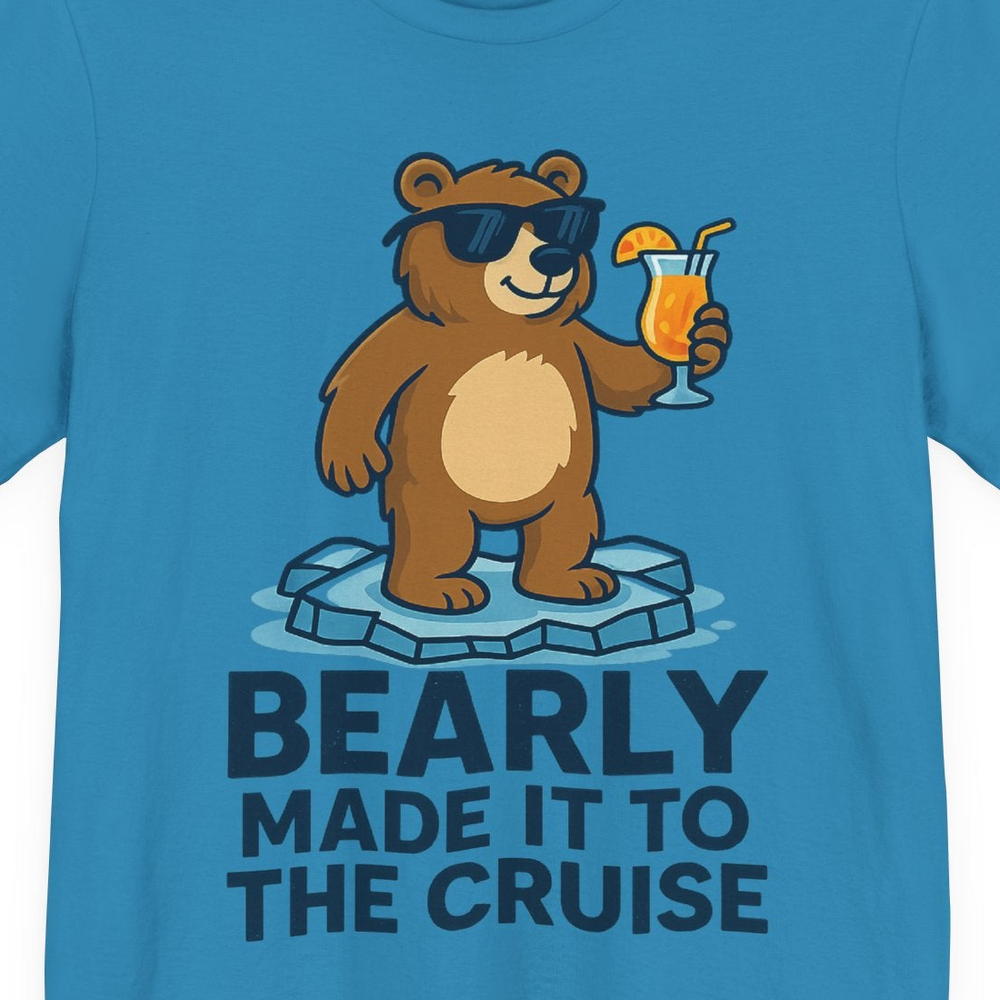 Bear Cruise Shirt Premium T-Shirt – Aqua – Alaska Cruise Shirts Close Up
